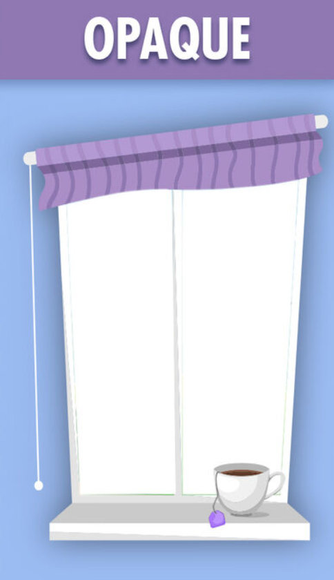 <p>Only absorbs and reflects light - no light passes through it;</p>