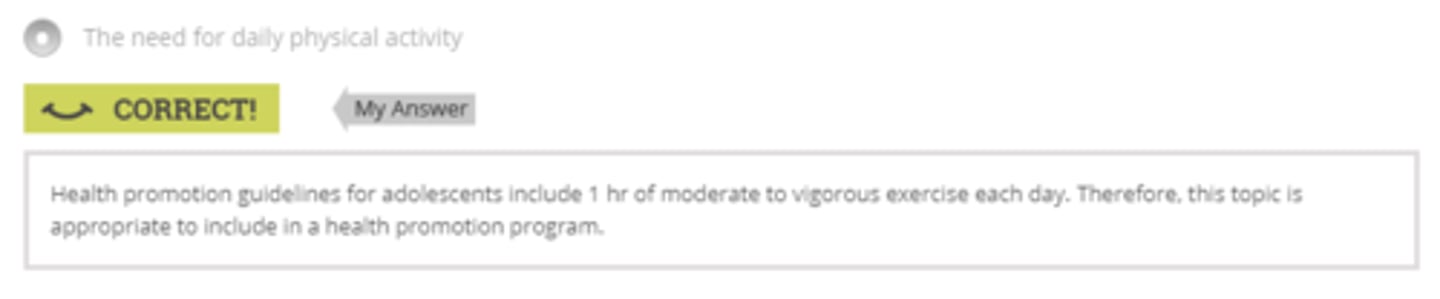 <p>The need for daily physical activity</p>