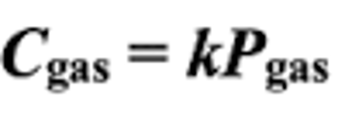 <p>henrys law, solubility is proportional to pressure</p>