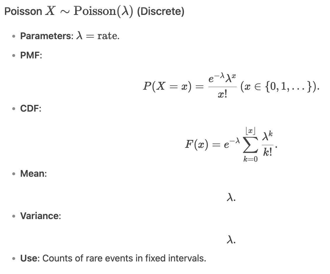 <p>If λ = 5, it means an average of 5 events occur in the given time interval.</p><p>If λt = 5, it means an average of 5 events occur in time t.</p>