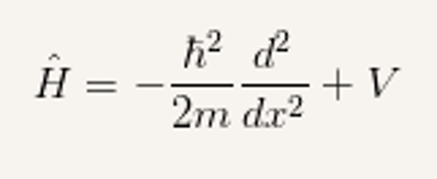 <p>the operator corresponding to the total energy of the system, the sum of kinetic and potential energies</p>
