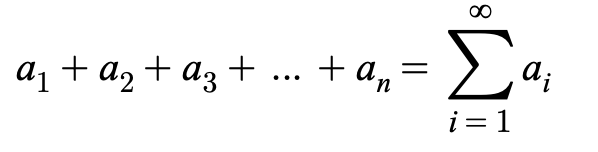 <p>sum of all terms of an infinite sequence</p>