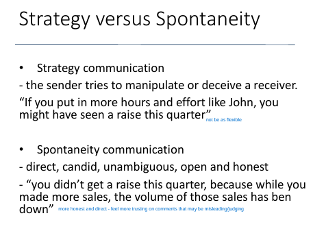 <p>Antidote = spontaenous<br><br>manipulate/decieve vs. open-honest, unambigious, </p>