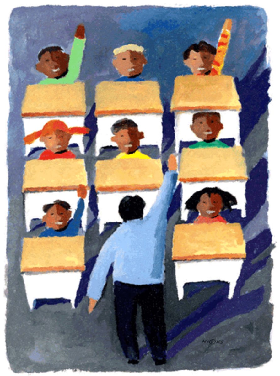 <p>a class of students</p>