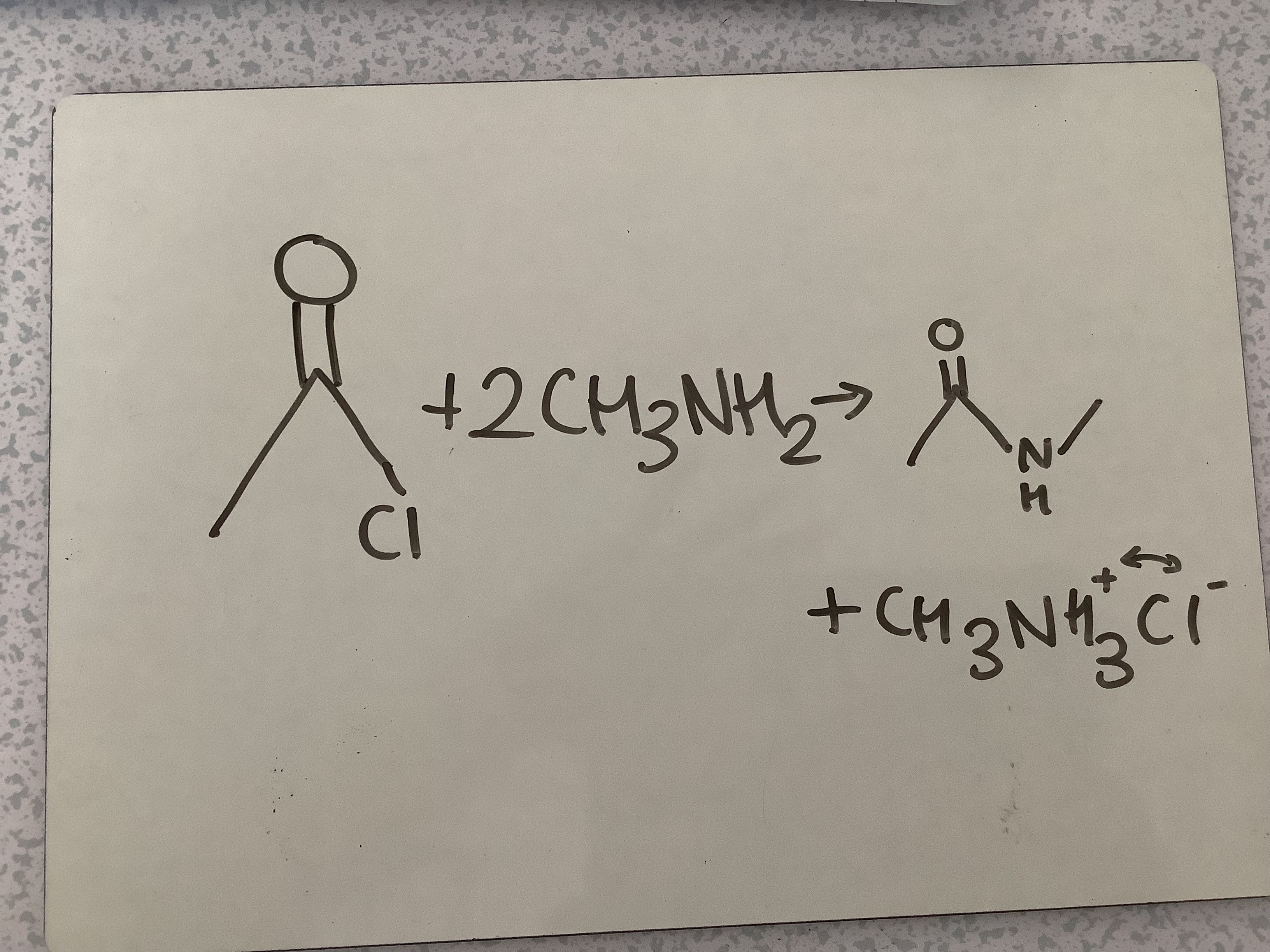 <p>Amide + Ammonium salt</p><p>Amidification</p>