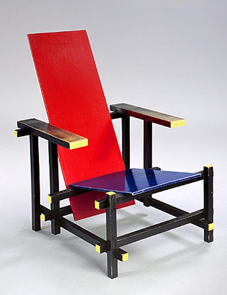 <p>De Stijl furniture; by Gerrit Rietveld</p>