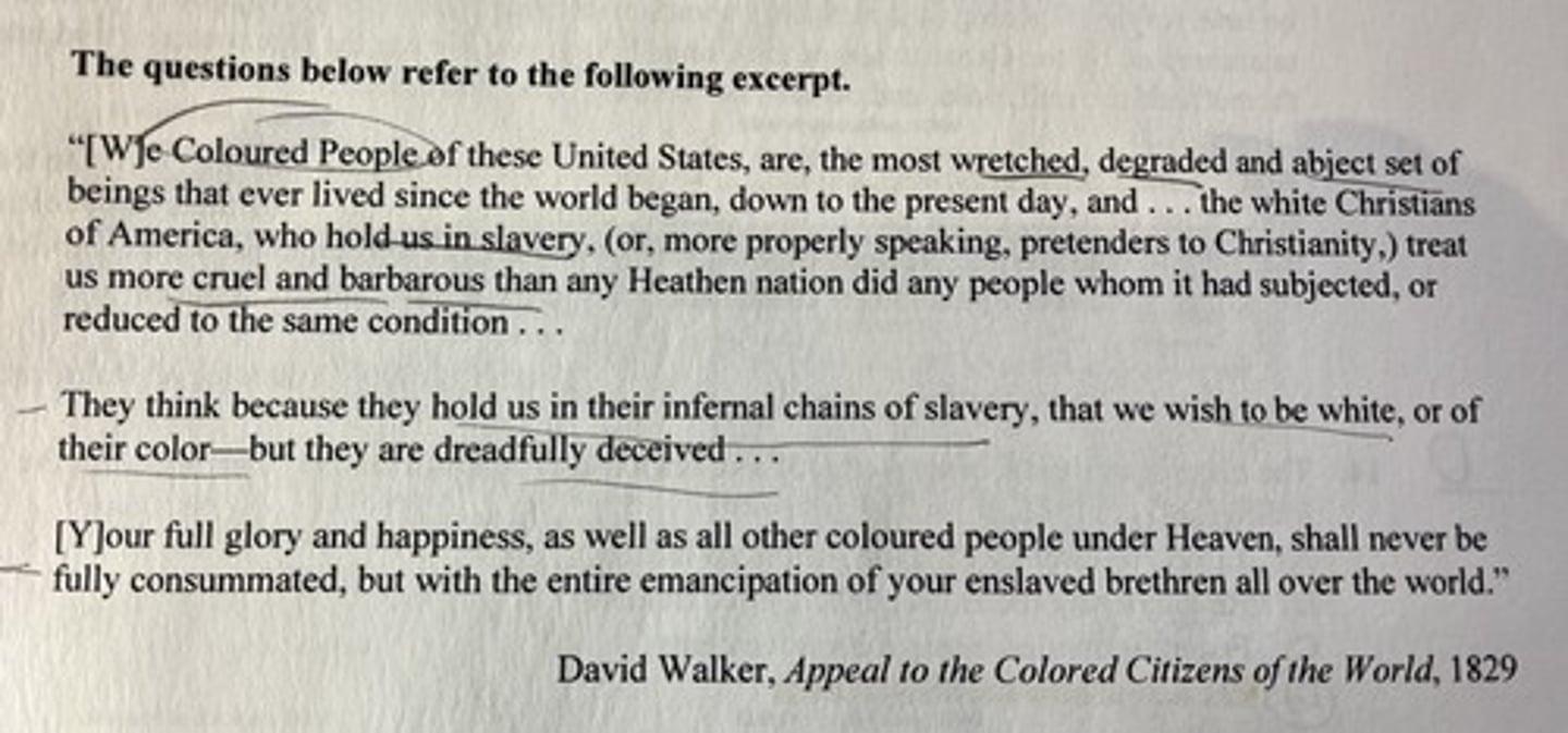 <p>the arguments expressed by Walker in the excerpt best serve as evidence of which of the following</p>