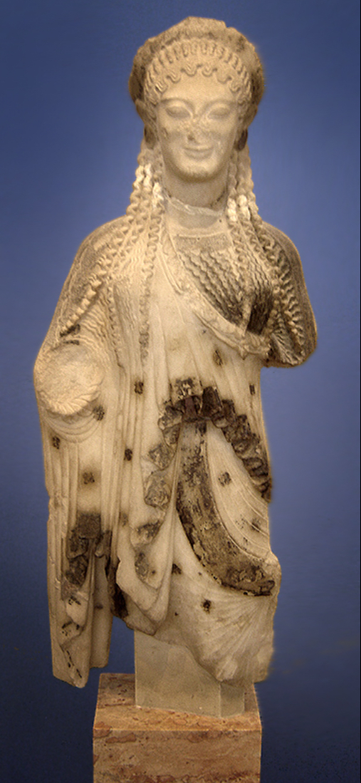 <p><strong>UNPRESCRIBED STATUE</strong></p><p>Kore 675</p><p>Height? Date? Material? Location?</p>