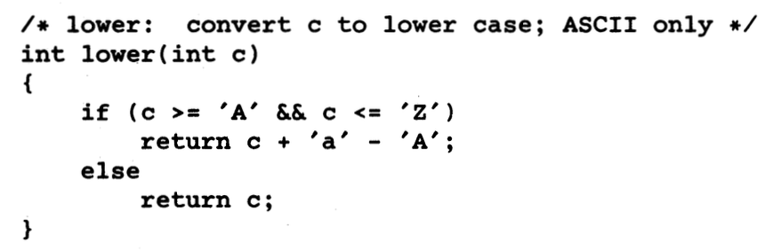 <p>Char —> int</p><ul><li><p>maps single character to lower case for the ASCII character set</p></li></ul><p></p>