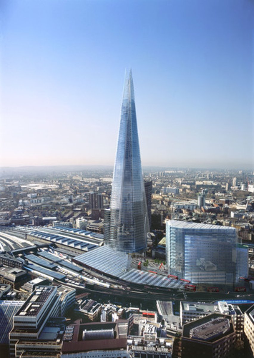 <p>Designed by Renzo Piano</p><p>The tallest building in the EU. Consisted of offices, restaurants, hotels, apartments, and an observatory</p>