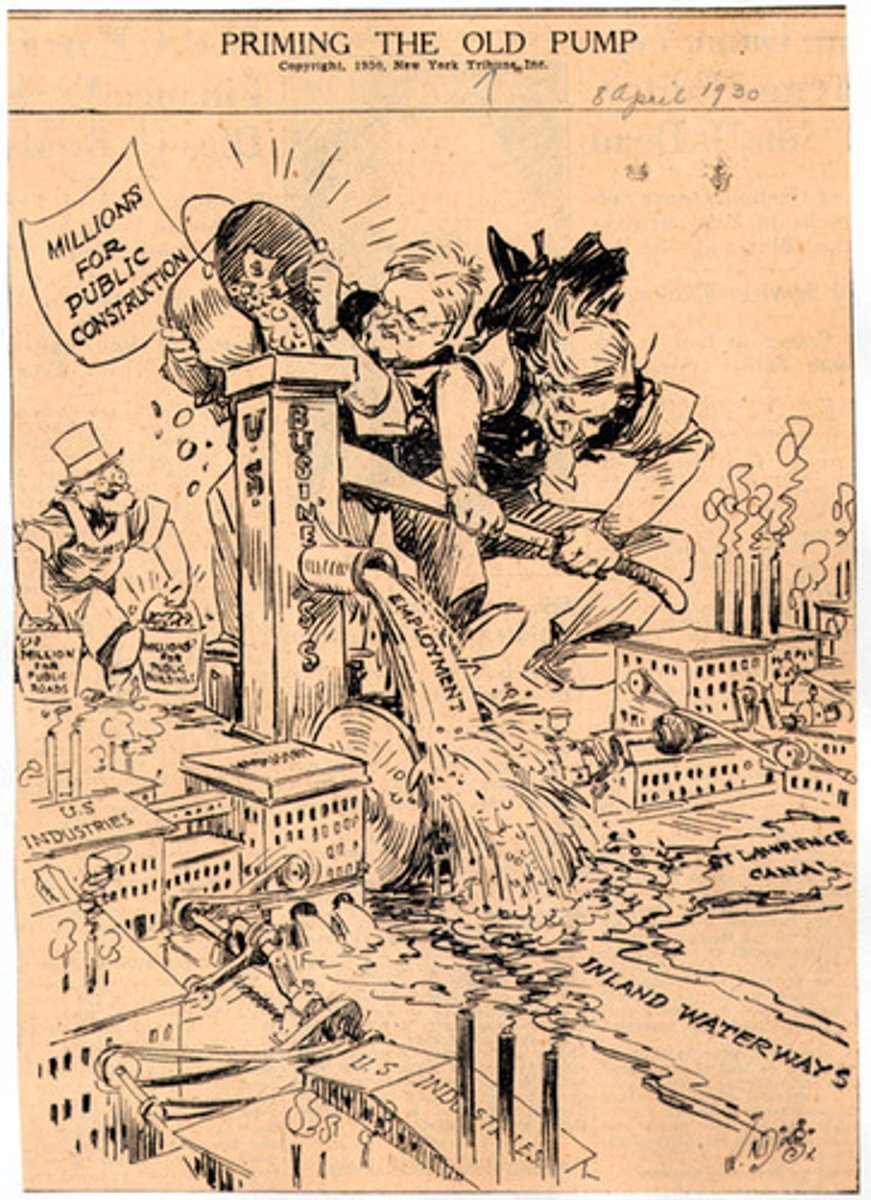 <p>January 1932. Authorized to provide emergency financing to banks, life insurance companies, railroads, and other large businesses.</p>