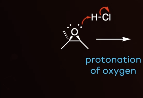 <p>epoxide opening under acidic conditions </p><p></p>