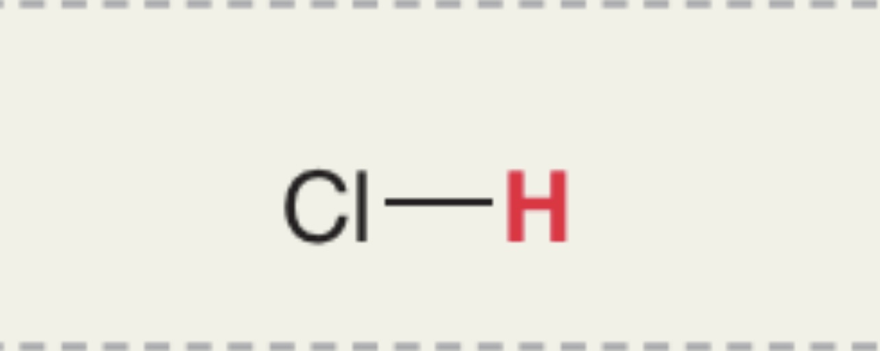 <p>H in HCl </p>