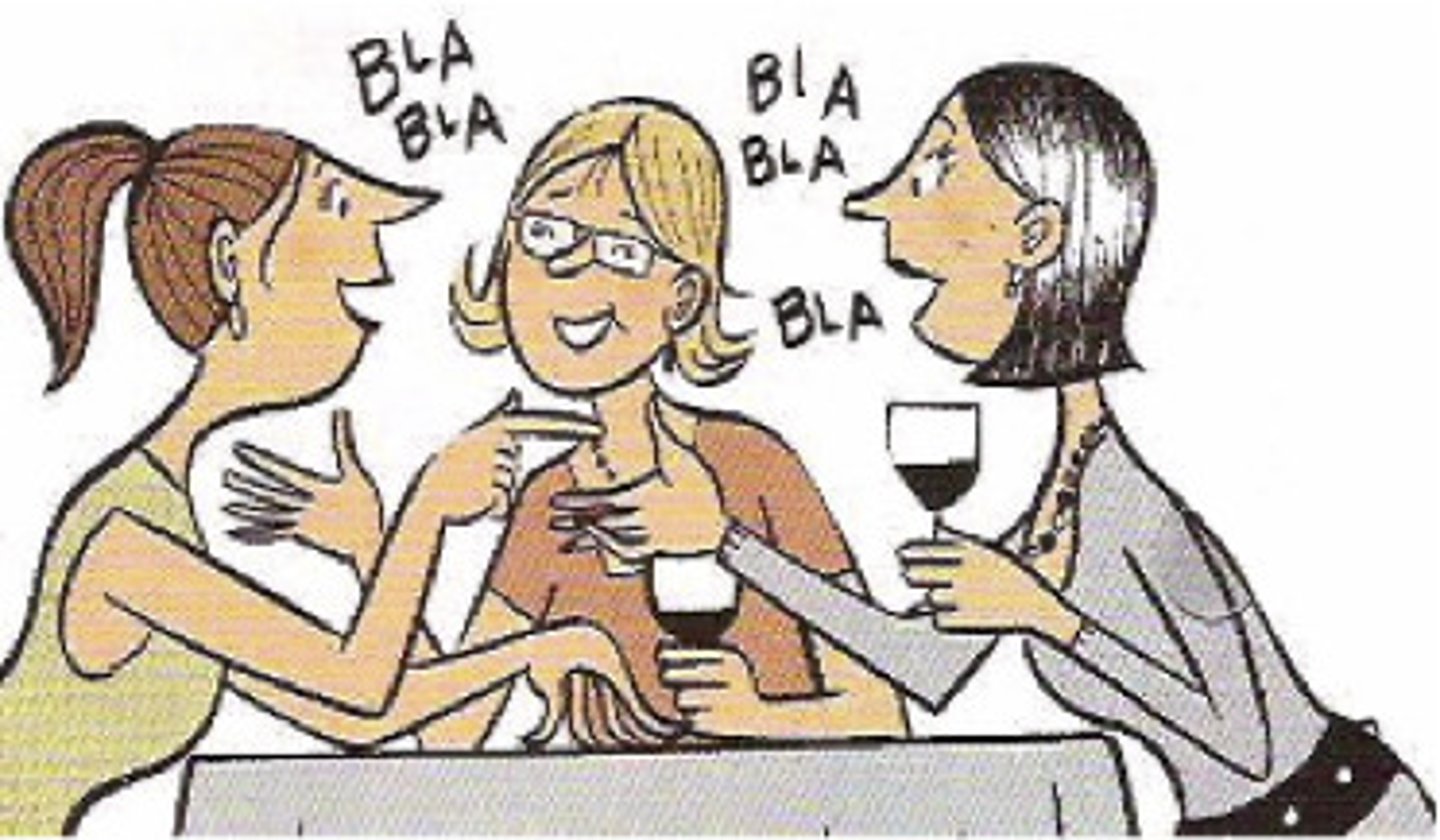 <p>full of trivial conversation</p>