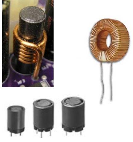 <ul><li><p>Store energy in a magnetic field when current flows through them</p></li><li><p>Smooth voltages by removing high unwanted frequencies from signals</p></li></ul><p></p>