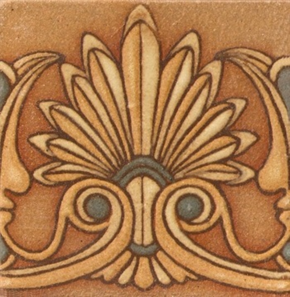 <p>a stylized palm leaf shape used as a decorative element in classical art and architecture</p>