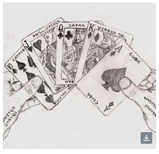 <p>Which term describes this cartoon and our interaction in different regions of the world? </p>