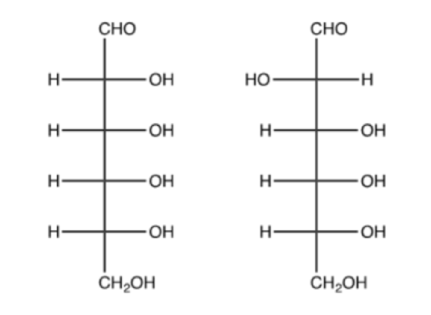 <p>The two monosaccharides shown below could best be described as:</p><p>A. Anomers</p><p>B. Ketoses</p><p>C. Epimers</p><p>D. Rotamers</p><p>E. Pentoses</p>