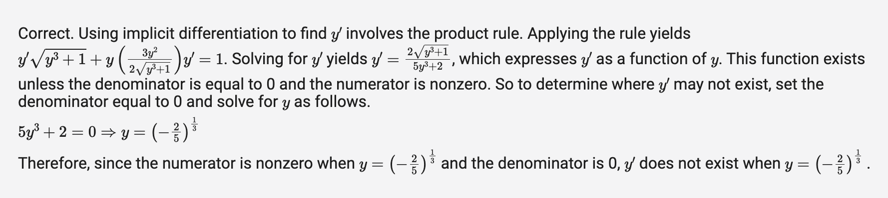 <p>y=(-2/5)^1/3 </p>