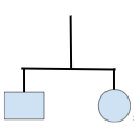 a bar connected overhead of two shapes