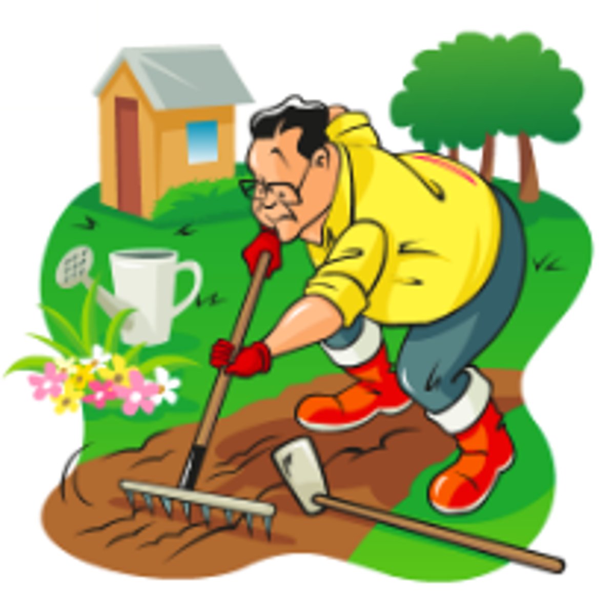 <p>to work in the yard</p>