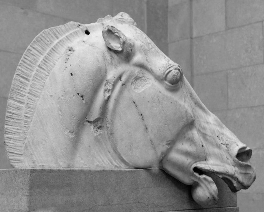 <p>What is the significance of the horse of Selene on the right side of the east pediment?</p>