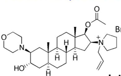 <p>steroid based neuromuscular blocking agent</p><p></p><p>intermediate acting neuromuscular agent that does not induce release of histamine</p>