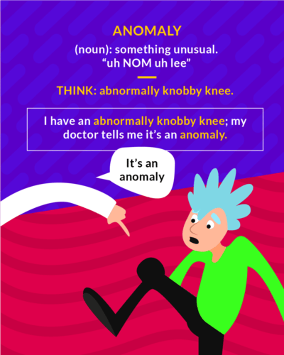 <p>noun: abnormality, irregularity</p><p>noun: something different from usual pattern</p>