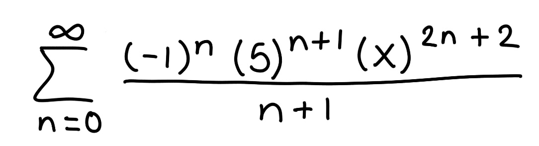 <p>Find the function of the power series&nbsp;</p>