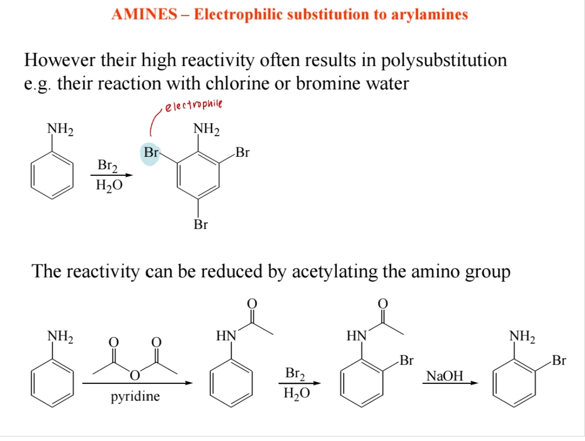 <p><span>Amines react with alkyl halides, forming secondary and tertiary amines.</span></p>