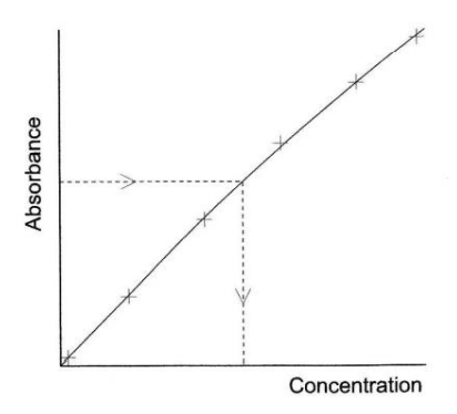 <p><span>->calibration curve</span><br><br><span>-> the beer-lambert law -> needs given value for the absorption coefficient</span></p>