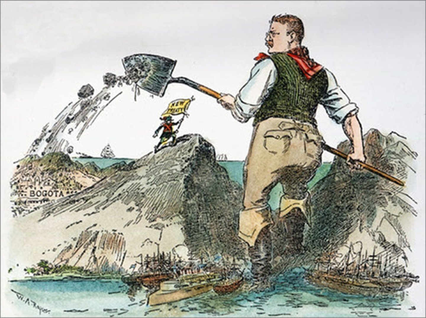 <p>a quicker passage to the Pacific from the Atlantic and vice versa. It cost $400,000,000 to build. Columbians would not let Americans build the canal, but then with the assistance of the United States a Panamanian Revolution occurred. The new ruling people allowed the United States to build the canal.</p>
