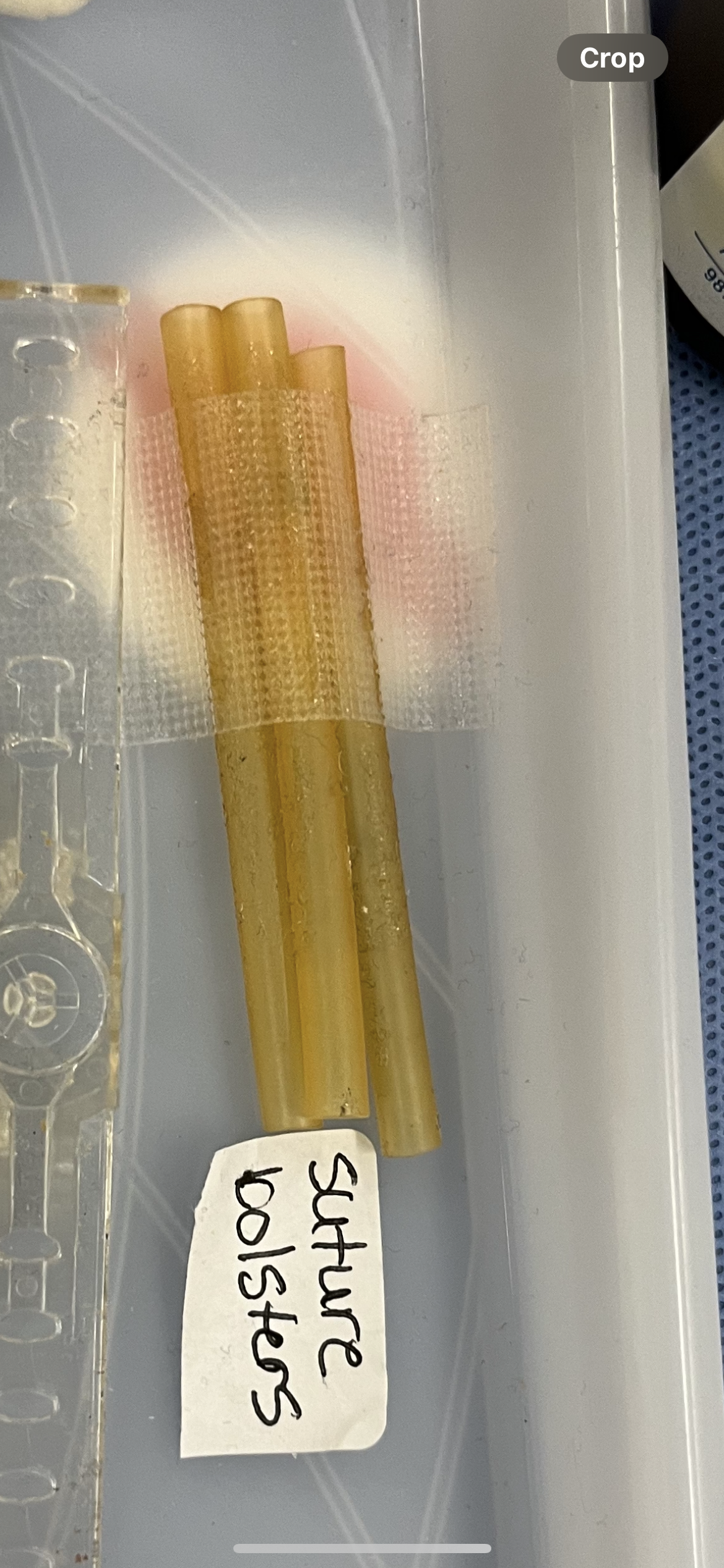 <p>Used when passing retention sutures; distributes the pressure and prevent the heavy retention sutures from cutting into the patient skin. </p>