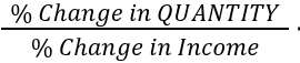 <p>Shows how sensitive a product's quantity is to a change in consumer income.</p><p></p>