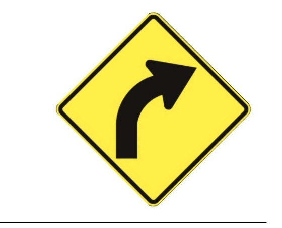 <p>What does a Curve Right sign indicate?</p>