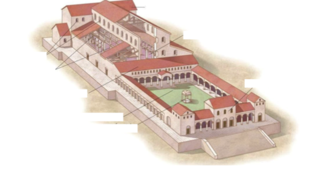 <p>Built around 330 CE in Rome, Italy. Commissioned by Emperor Constantine, it was the first major church built over St. Peter’s tomb and a key example of early Christian architecture.</p>