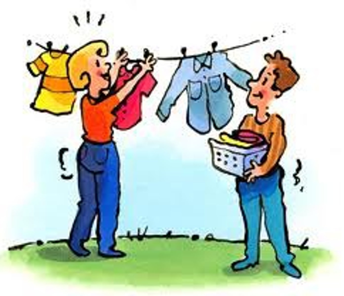 <p>hang out the washing</p>