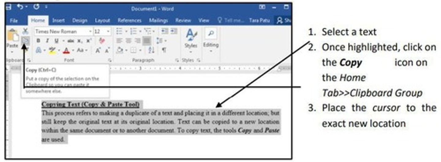 <p>Creating a duplicate of a text /object &amp; placing it in diff location while keeping the og text/object in its og location.</p>