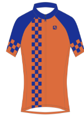 <p>checkered orange, blue</p>
