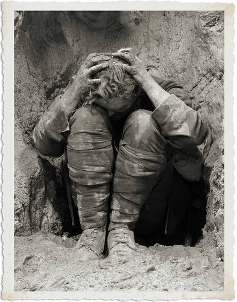 <p>Medical condition caused by prolonged exposure to the distressing experiences of trench warfare.</p>