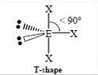 <p>T-shaped, &lt;90 Degrees</p>