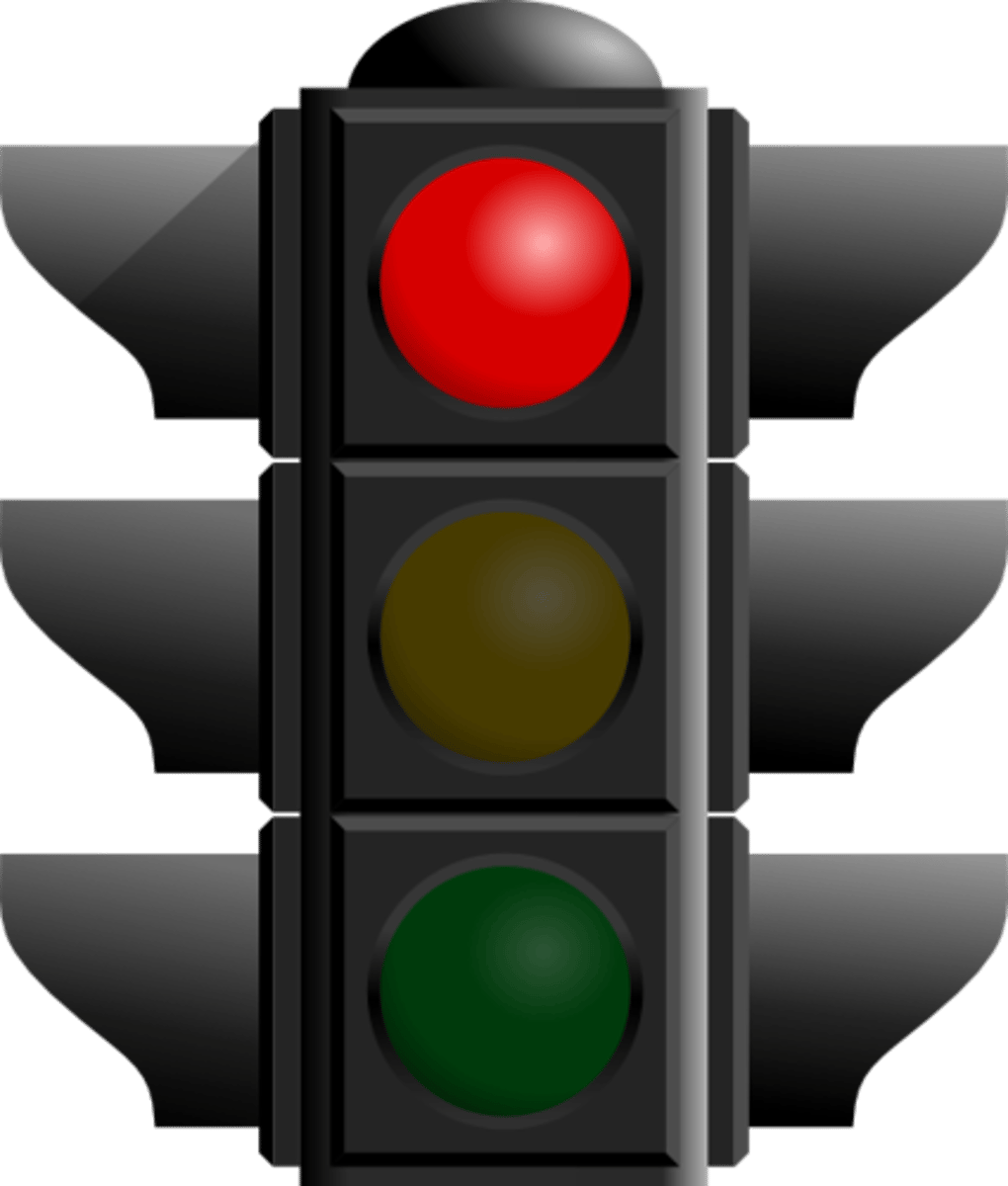 <p>stop and remain stopped until the signal changes</p>