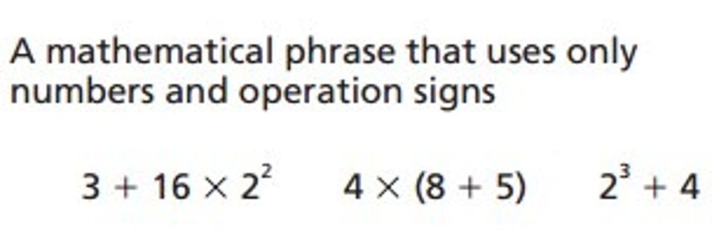 <p>An expression that includes numbers and operations, but no variables.</p>