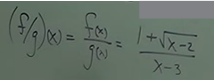 <p>Denominator must not equal zero.</p>