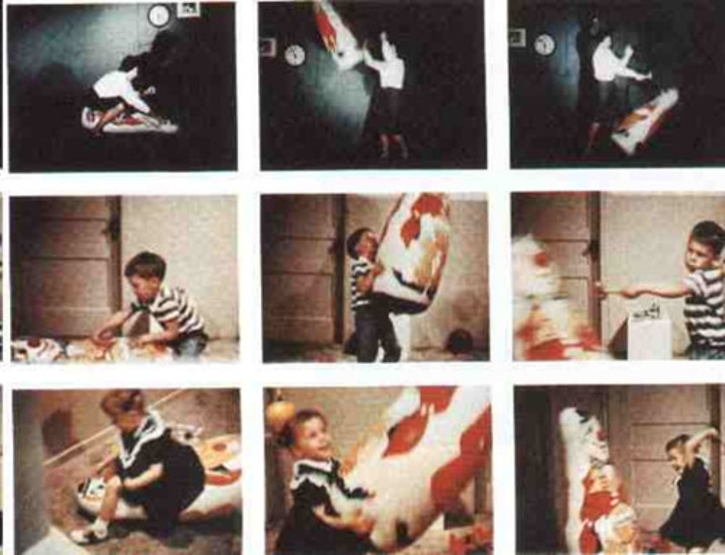 <p>The model displayed very specific forms of aggression e.g. picking up the doll and kicking it, hitting it with a hammer. (Made it clearer to show that the actions were directly imitated)</p>