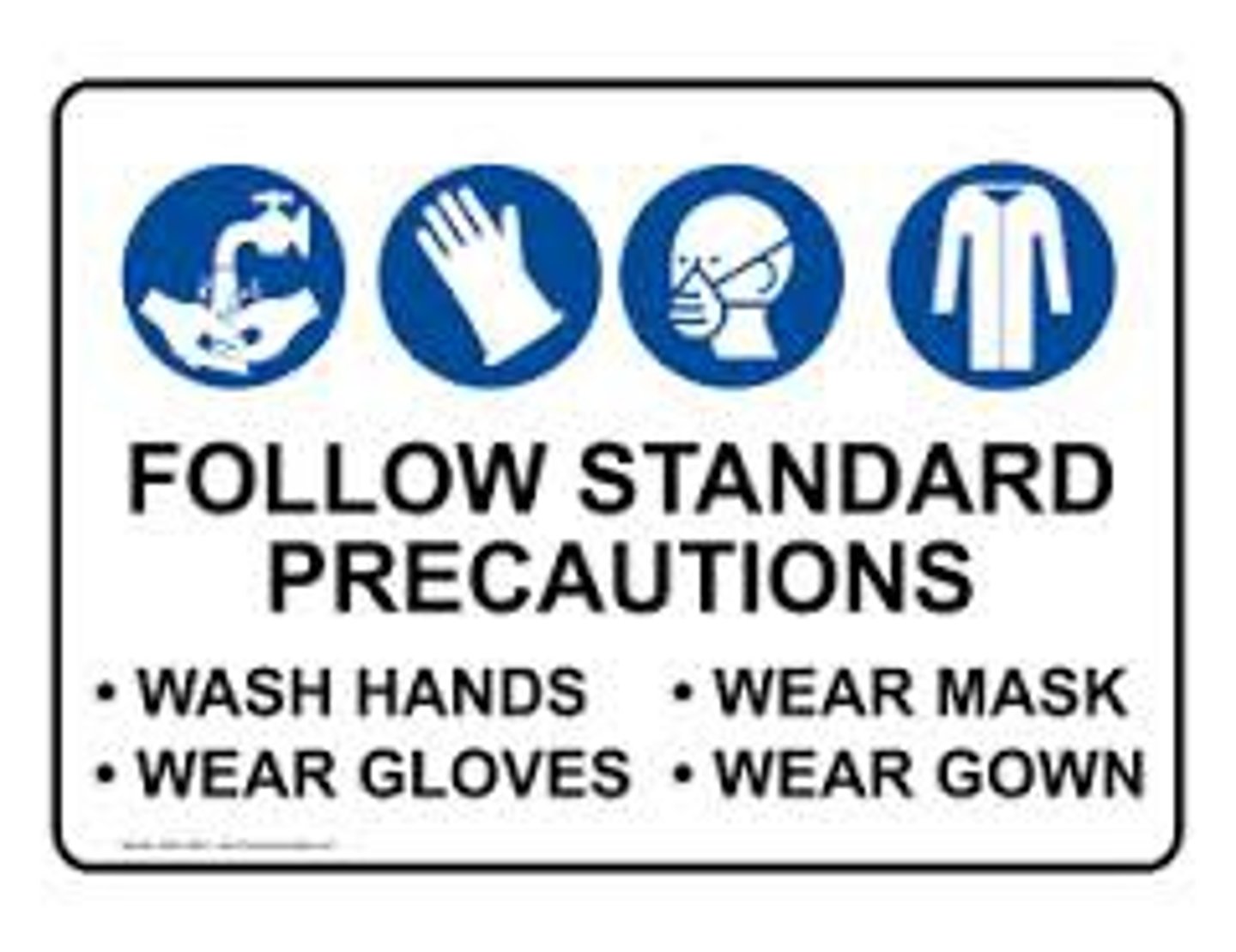 <p>Mask: one of the 5 elements of standerd percautions and includes gloves, masks, gowns, and eye protection.</p>