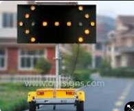 Human Activity signs: Flashing light unit sign displaying two signs