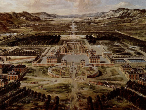 <p>Versailles, France. Louis Le Vau and Jules Hardouin-Mansart (architects). Begun 1669 C.E. Masonry, stone, wood, iron, and gold leaf (architecture); marble and bronze (sculpture); gardens.</p>