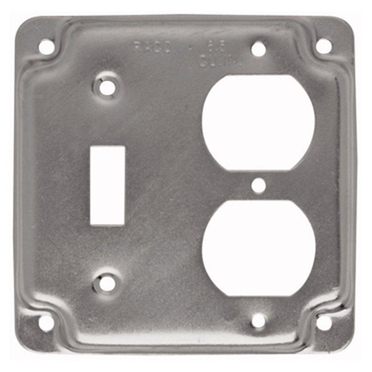 <p>Used with 4" junction boxes to adapt the box to a specific device when the box is mounted on the surface of a wall. In this case a switch and DR, but they come in many configurations. Blank (flat) covers are also used when no device is mounted in the box.</p>