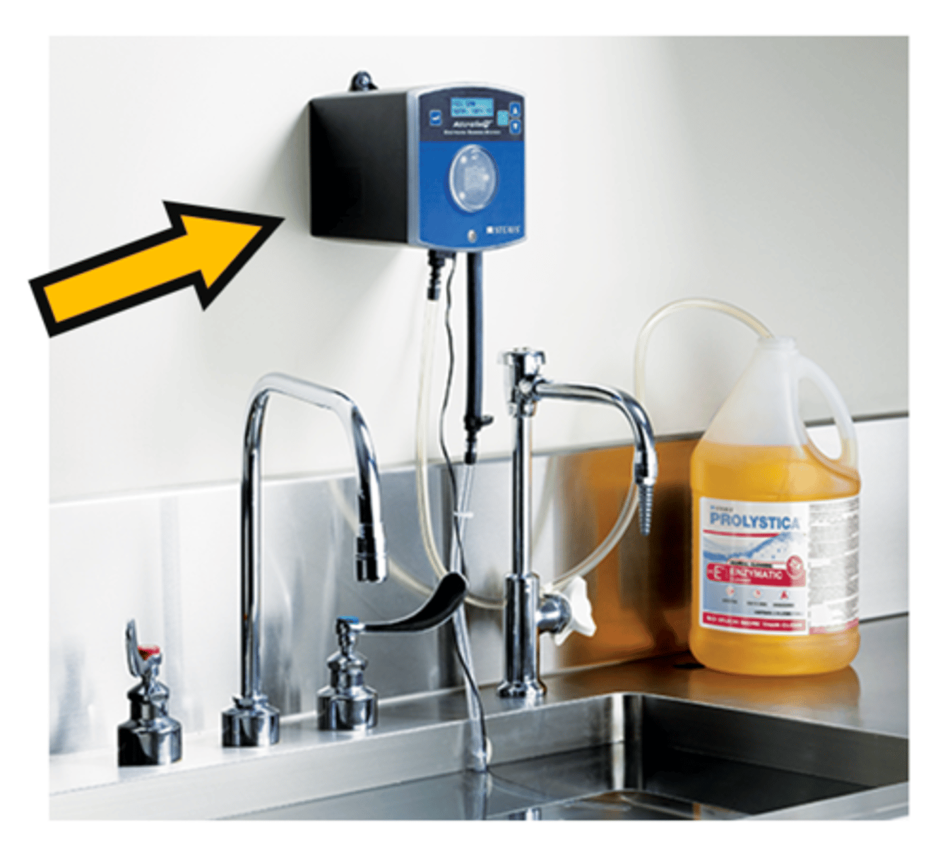 <p>units used to deliver a precise amount of detergent to water to produce a cleaning solution</p>